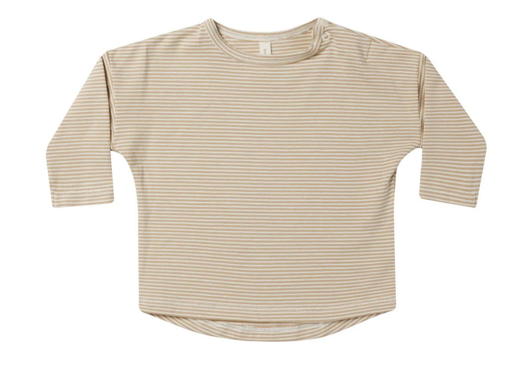 LONG SLEEVE TEE || LATTE MICRO STRIPE