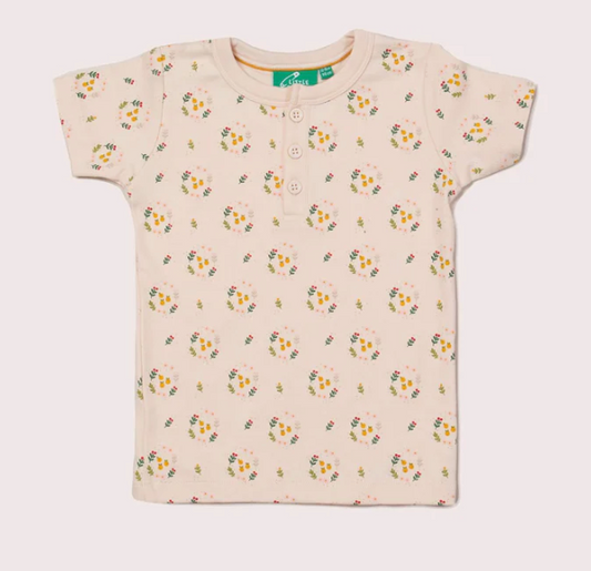 Quince Flowers Button Down T-Shirt