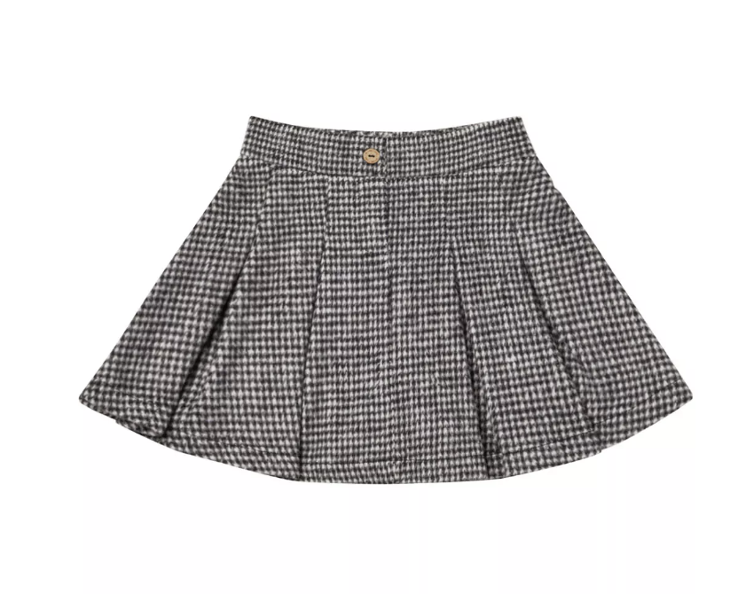 TAILORED SKIRT || BLACK HOUNDSTOOTH