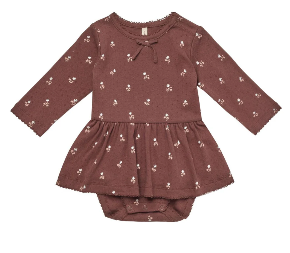 POINTELLE SKIRTED BODYSUIT || PLUM FLEUR