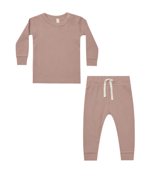 WAFFLE TOP + PANT SET || MAUVE
