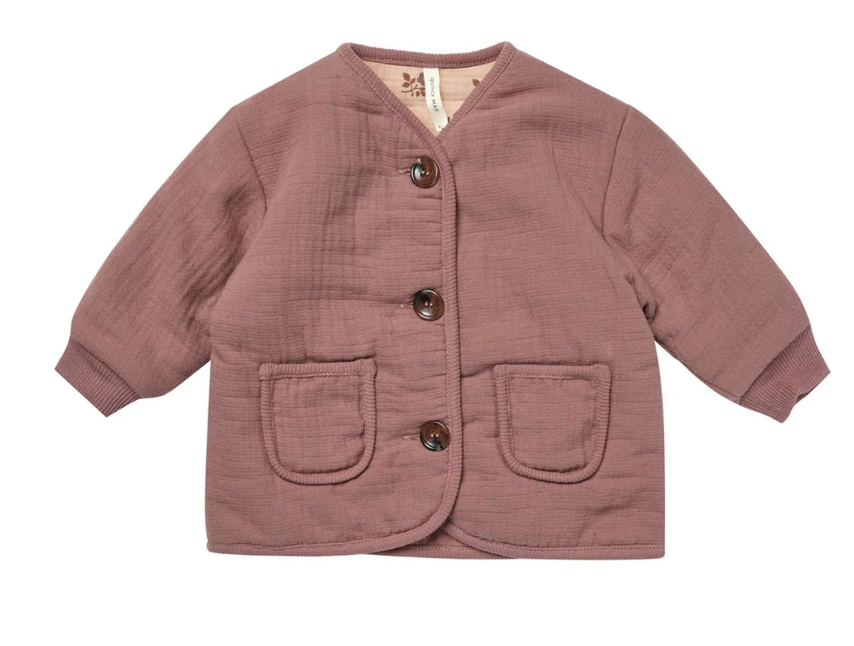 quilted v-neck button jacket || fig