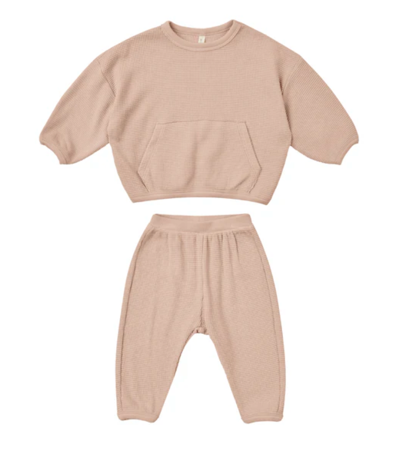 waffle slouch set || blush