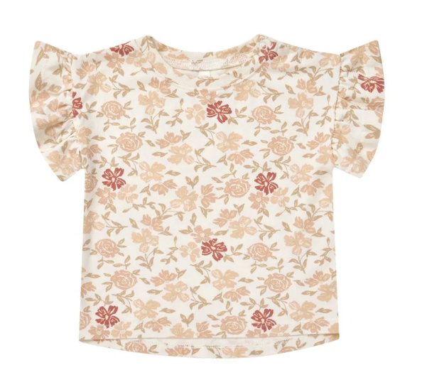 flutter tee || pink floral
