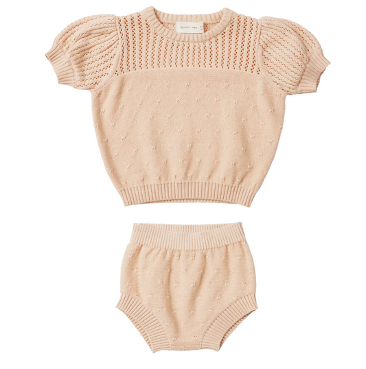 pointelle knit set || shell