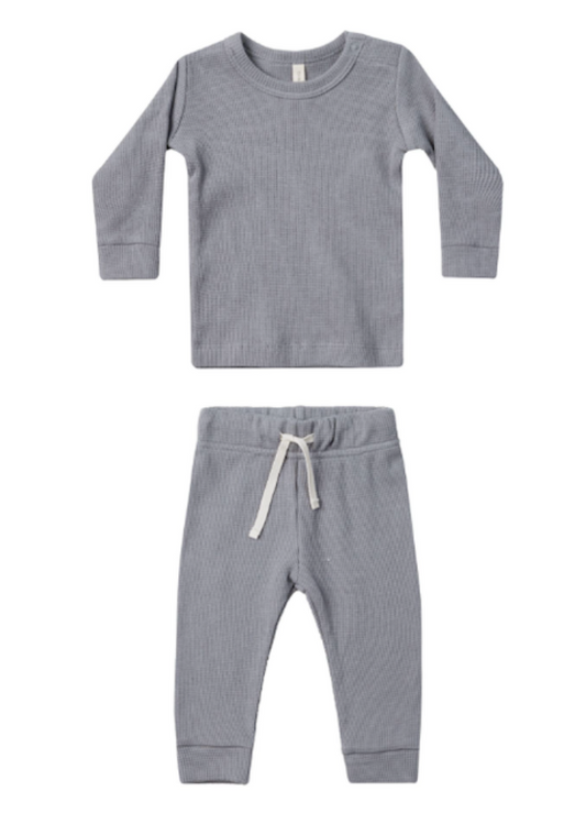 waffle top + pant set || lagoon