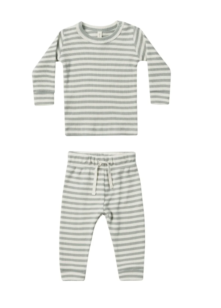 waffle top + pant set || sky stripe
