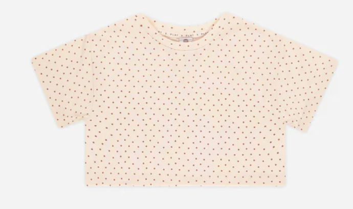 tech crop tee || polka dot