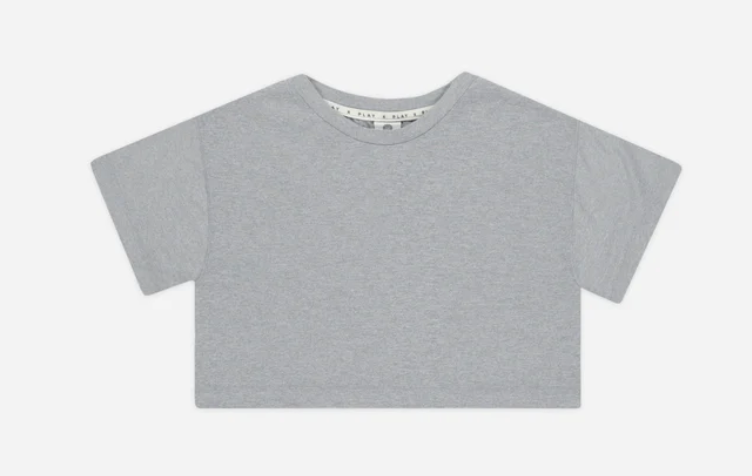 tech crop tee || blue speckle