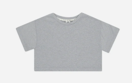 tech crop tee || blue speckle