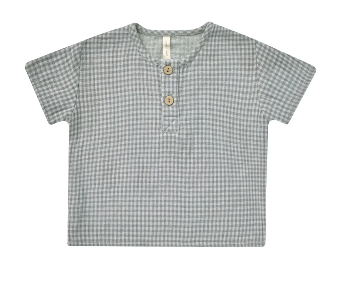 henry top || blue gingham