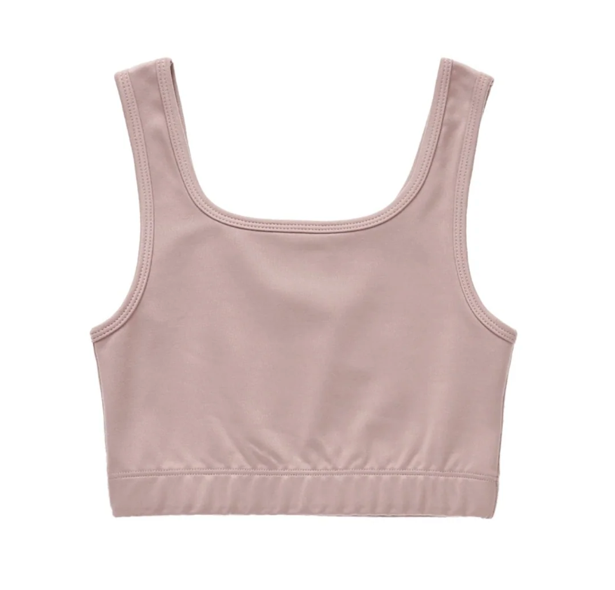 crop fitted tank || mauve