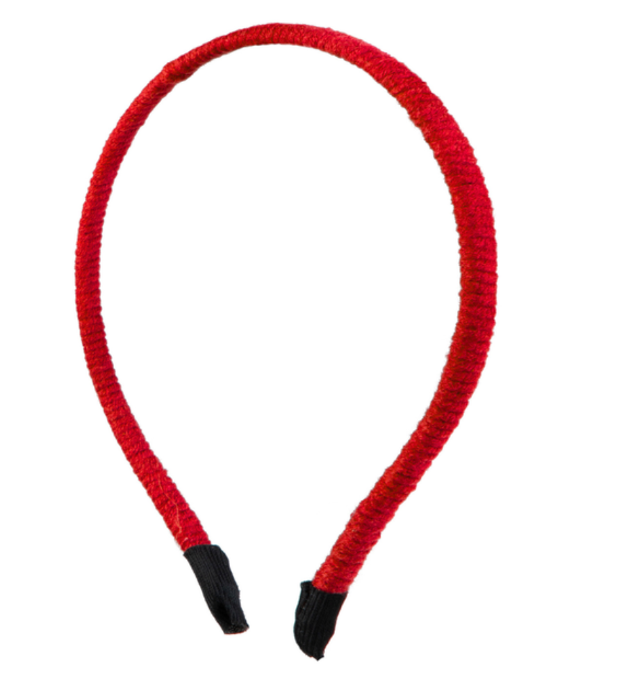 YARN WRAPPED HEADBAND-RED
