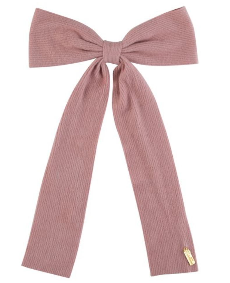 BRUSHED RIB NARROW LONG BOW-MAUVE