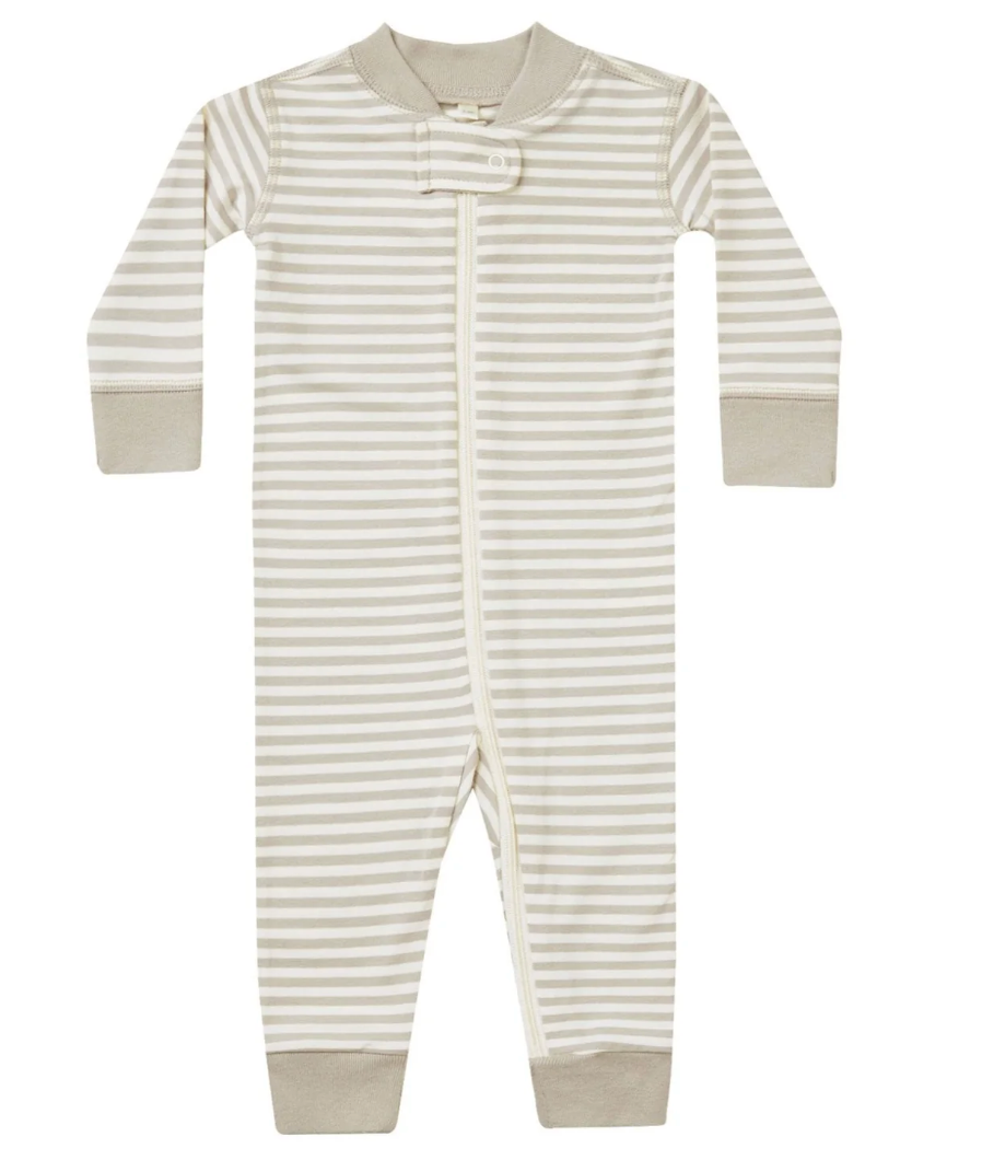 zip long sleeve sleeper || ash stripe