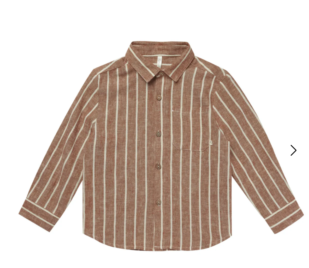 collared long sleeve shirt || cedar pinstripe