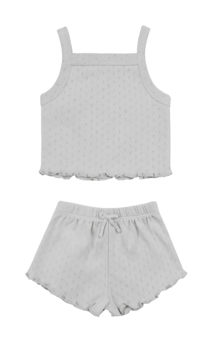 pointelle tank + shortie set || cloud