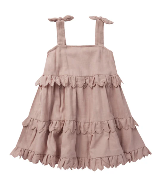 ruffle swing dress || mauve
