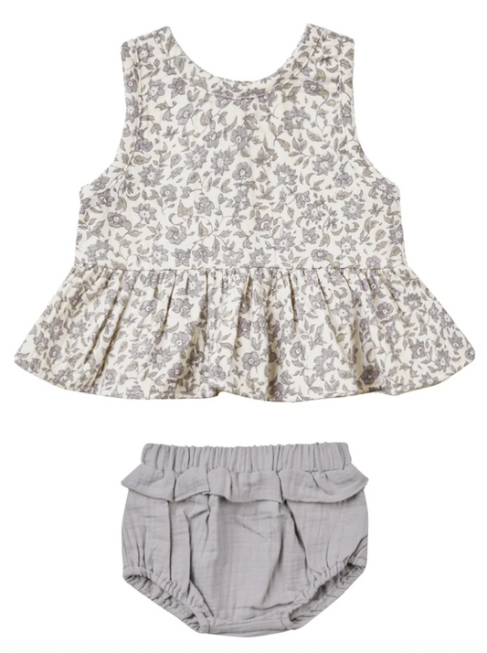 sleeveless peplum set || french garden