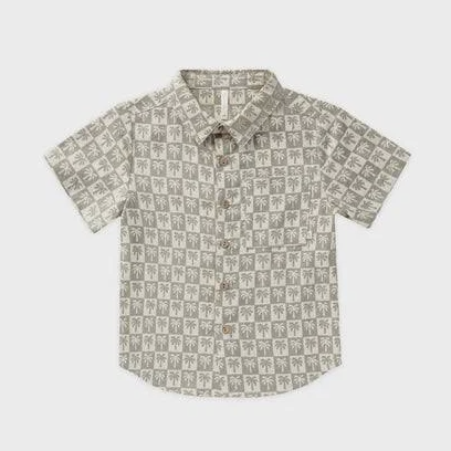 collared short sleeve shirt || palm check
