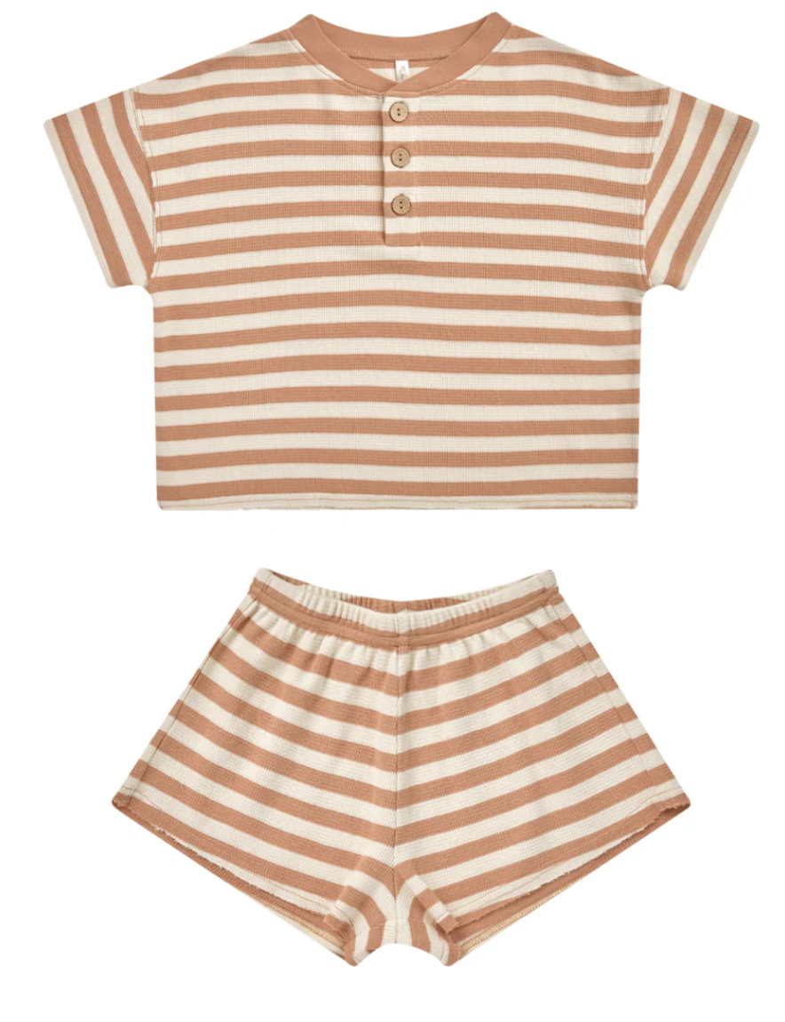 summer waffle set || clay stripe