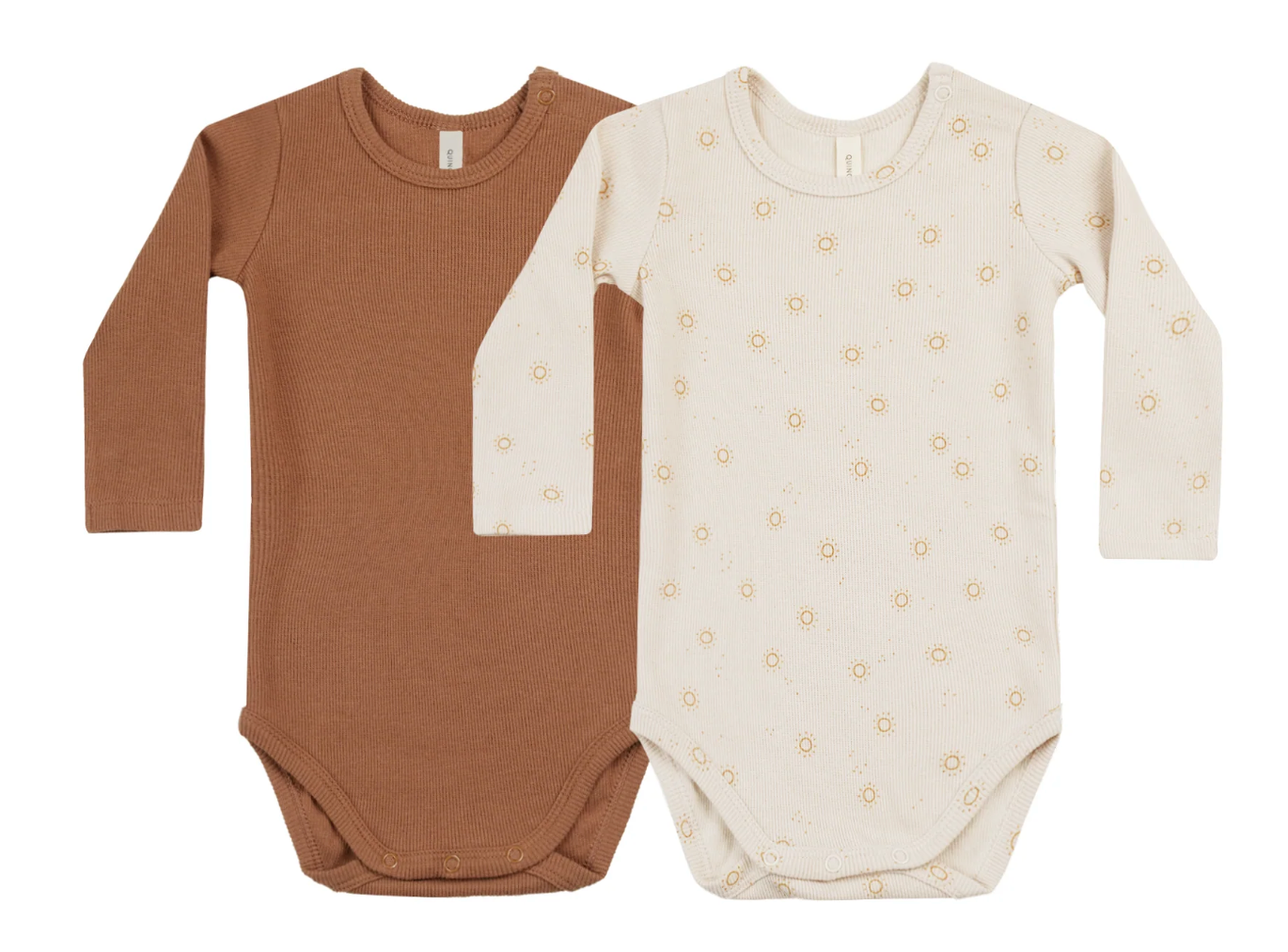 ribbed bodysuit, 2 pack || suns, clay