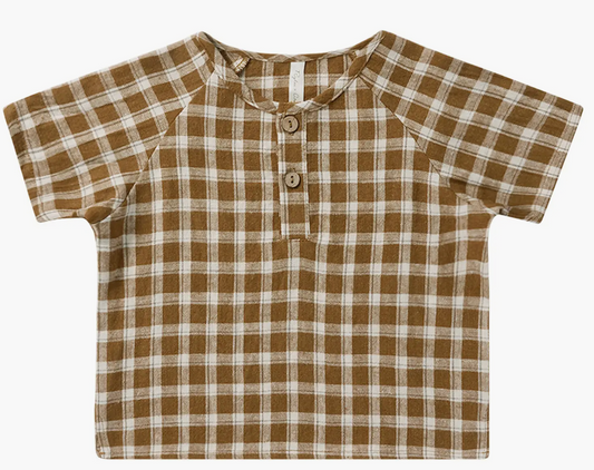 ziggy shirt || saddle plaid