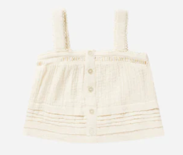 pleat tank || ivory
