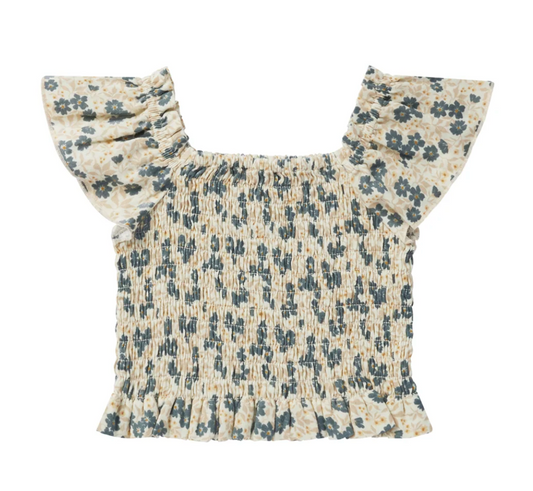 zayla top || blue ditsy