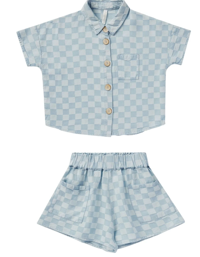 kelli set || blue check