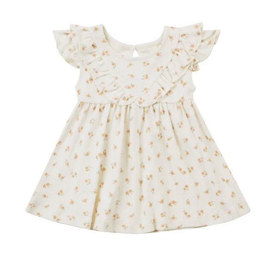 sleeveless ruffle v dress || ditsy melon