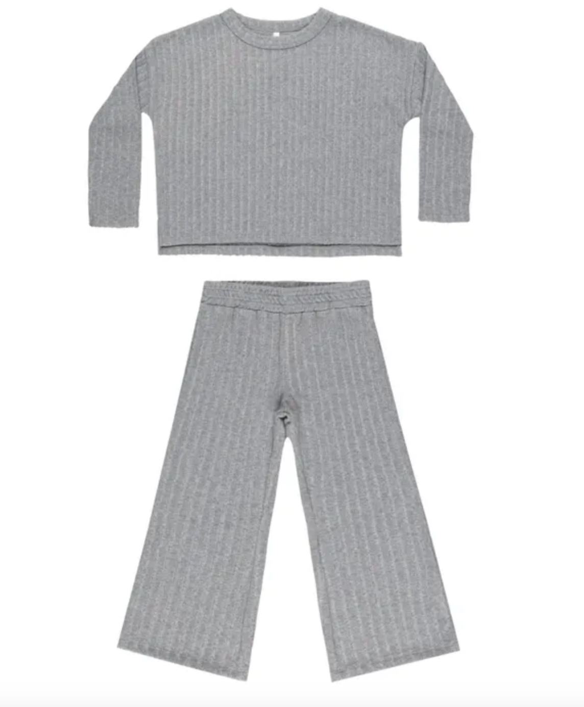cozy rib knit set || heathered indigo