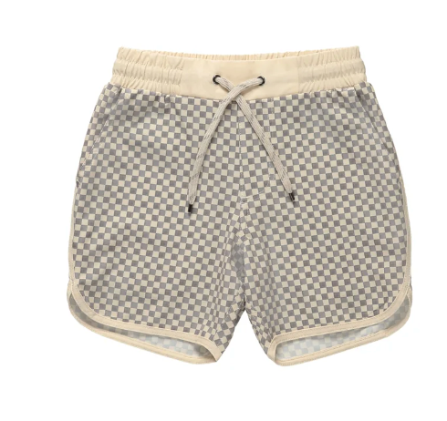 del mar short || grey micro check
