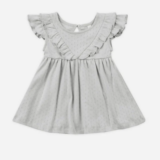 sleeveless ruffle v dress || cloud