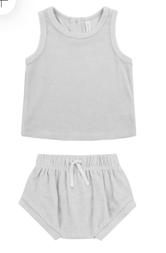 terry tank + short set || cloud