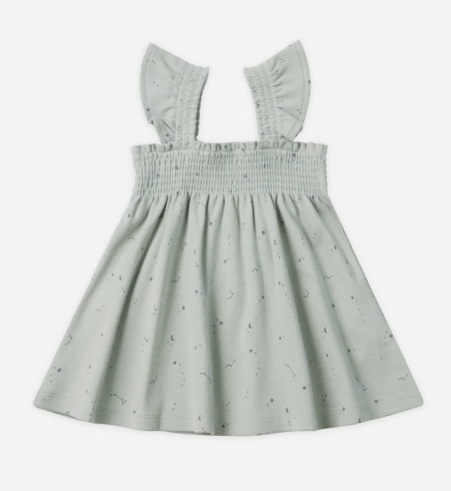 smocked jersey dress || polka dot