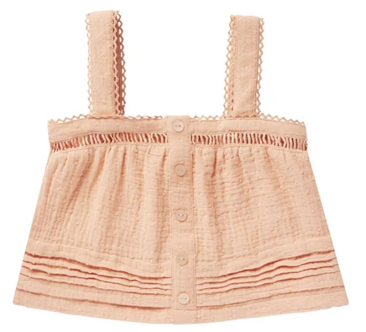 pleat tank || apricot