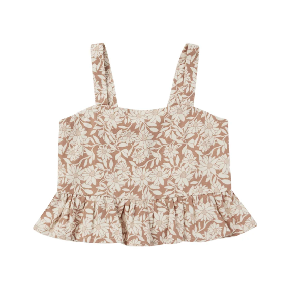 cropped peplum tank || plumeria