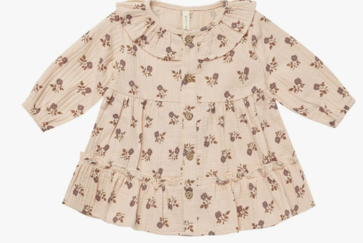 RUFFLE COLLAR BUTTON DRESS || FIG FLORA