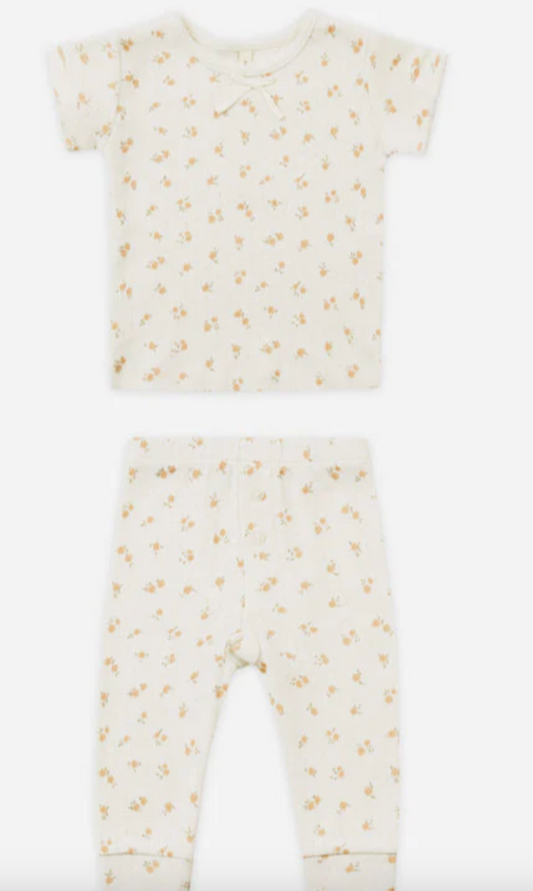 pointelle tee + legging || ditsy melon