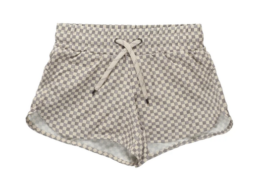 speed short || grey micro check