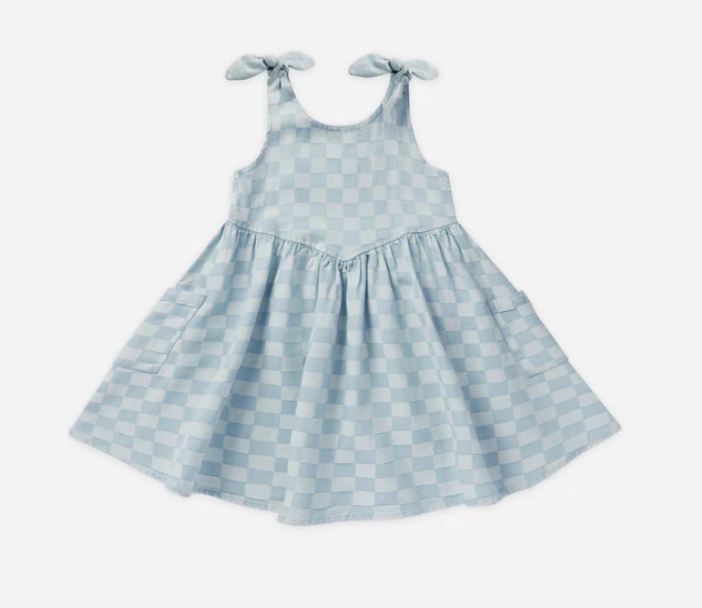 summer dress || blue check