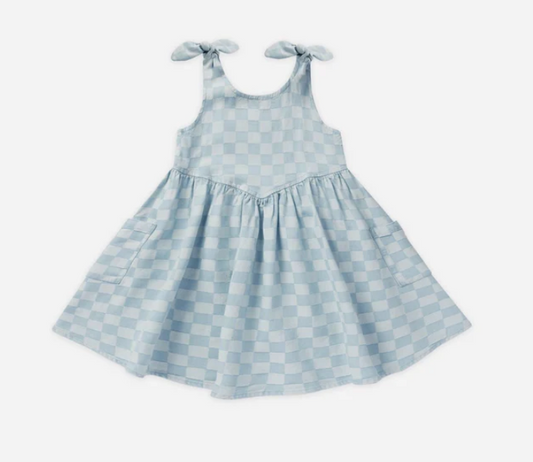 summer dress || blue check