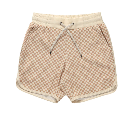del mar short || clay micro check