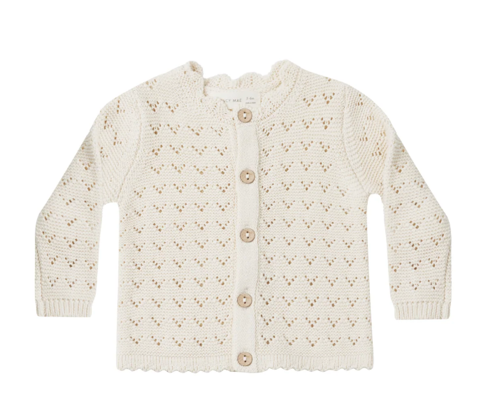 scalloped cardigan || natural