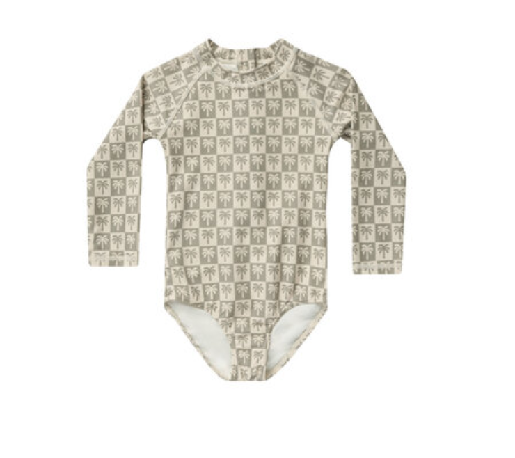 delphine rash guard one-piece || palm check