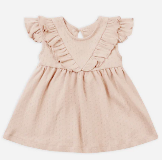 sleeveless ruffle v dress || melon