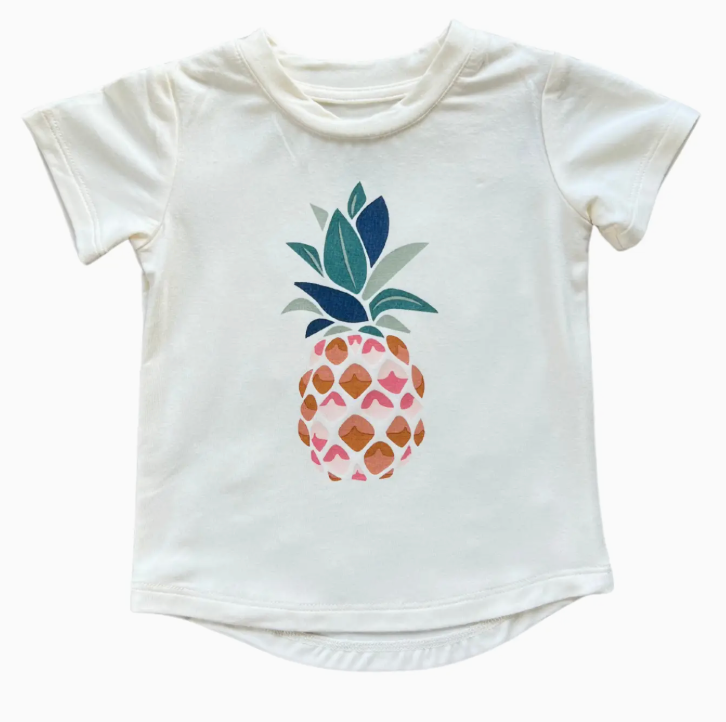 Girl's Short Sleeve Tee Bamboo - Pineapple