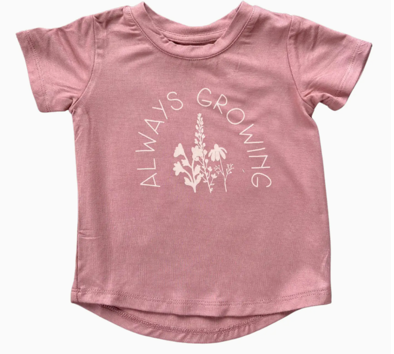 Girl's Short Sleeve Tee Bamboo - Abstract Wildflower