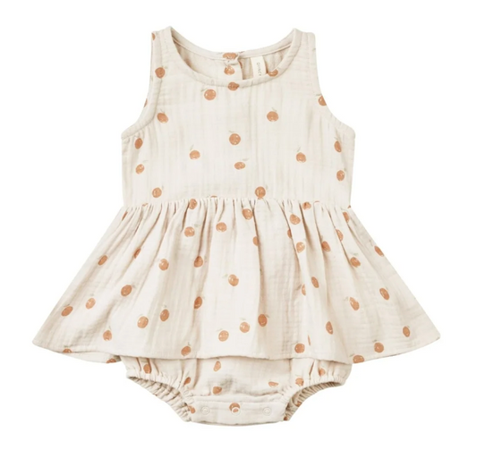 skirted tank romper || oranges